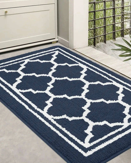 Luxurious Non-Slip Microfiber Welcome Mat: Chic Moisture-Absorbing Rug for Entryways