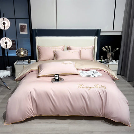 Monnom 100% Egyptian Cotton Duvet Cover Set - 3pcs, Soft & Durable