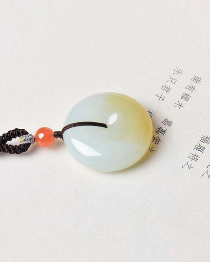 Exquisite Natural Hetian Jade Lucky Pendant Necklace