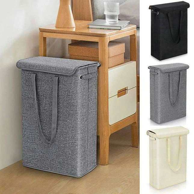 Stylish Waterproof Foldable Laundry Hamper - 45L Capacity with Lid