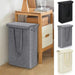 Stylish Waterproof Foldable Laundry Hamper - 45L Capacity with Lid