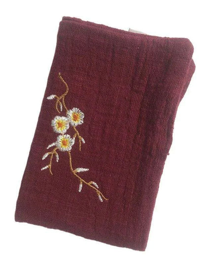 Elegant Japanese Matcha Tea Towel Set with Bamboo Whisk and Floral Design