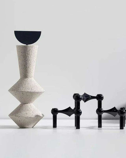 Geometric Elegance: Abstract Sandstone Art Sculpture