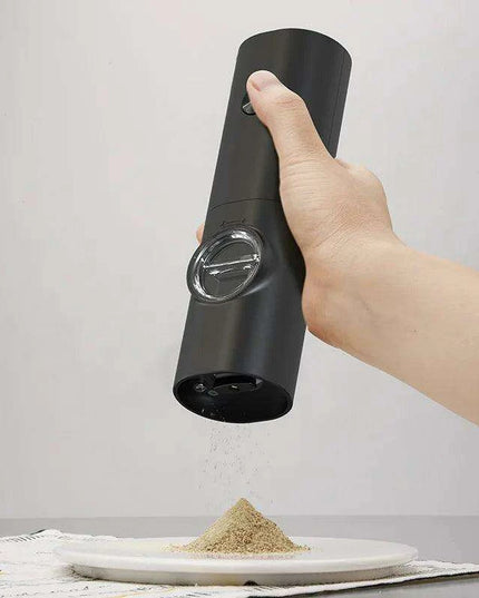 Automatic Gravity Salt and Pepper Mill Set with Adjustable Coarseness and LED Light - Rechargeable Electric Grinder for Effortless Seasoning
