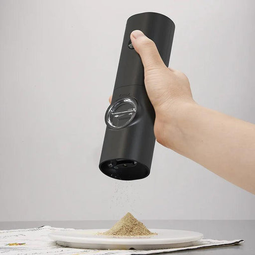 Automatic Gravity Salt and Pepper Mill Set with Adjustable Coarseness and LED Light - Rechargeable Electric Grinder for Effortless Seasoning