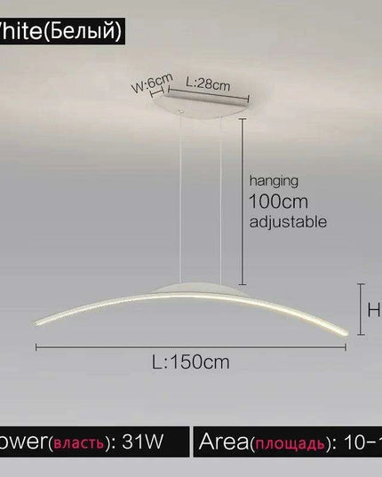 Contemporary Italian Adjustable Pendant Light - Customizable Lighting with Durable Aluminum and Flexible Silica Gel