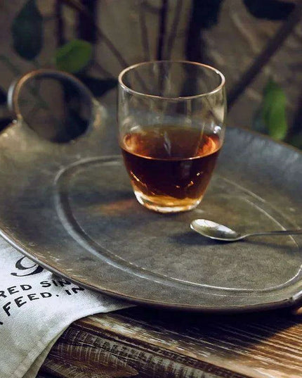 Antique-Inspired European Wrought Iron Serving Tray with Elegant Handles