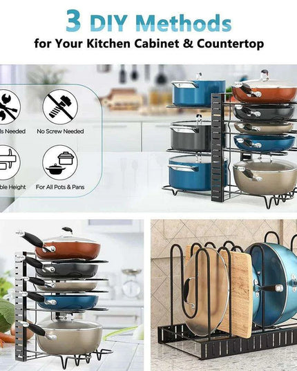 8-Tier Customizable Kitchen Cookware Organizer for Maximum Efficiency and Longevity