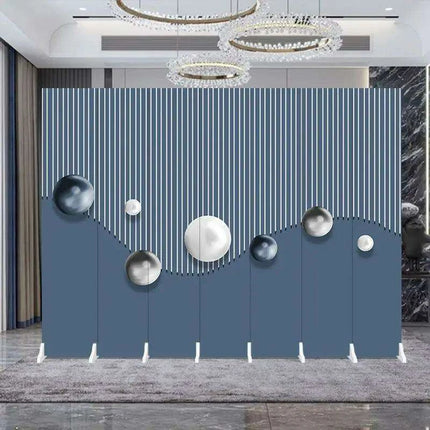 Contemporary Dual-Sided Mobile Folding Screen for Stylish Space Division
