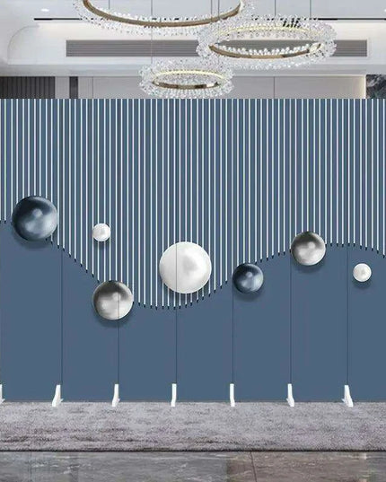 Contemporary Dual-Sided Mobile Folding Screen for Stylish Space Division