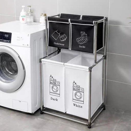 Sleek Monochrome Laundry Organizer Set with Quick Assembly - Available in Two Sizes