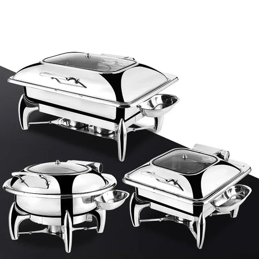 Royal Stainless Steel Buffet Chafing Dish Set with Hydraulic Burner - Hotel Catering Equipment