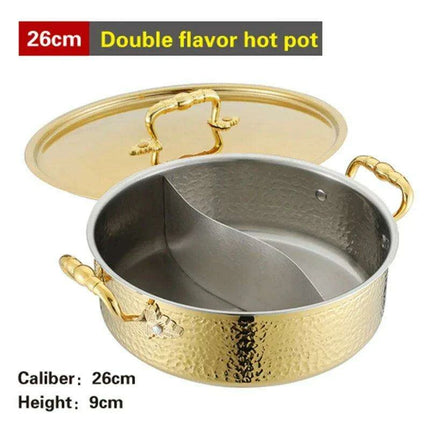 Versatile Dual Flavor Stainless Steel Hotpot with Crystal Clear Soup Pot - Enhance Your Culinary Adventures