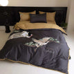 Black / Queen Size 4pcs / Fitted Bed Sheet