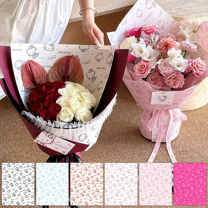 Gardenlife Store Hello Kitty Flower Bouquet Wrapping Paper & Ribbon Se