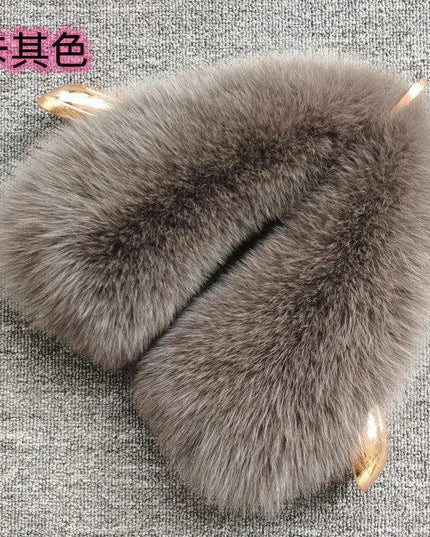 Luxury Fox Fur Winter Scarf with Versatile Detachable Collar - A Statement of Winter Elegance