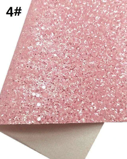 Sparkling Pink Chunky Glitter Faux Leather Craft Sheets - Essential for DIY Creators