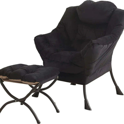 Elegant Lounge Chair Ensemble with Ottoman and Storage Compartment