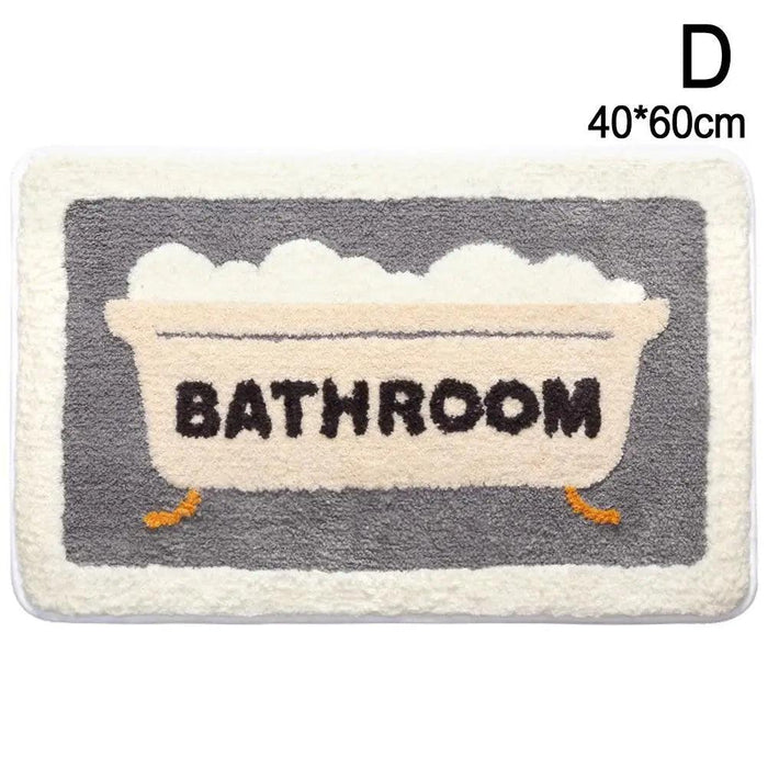 Rainbow Delight Bathroom Rug - Luxurious Faux Cashmere Mat with Anti-Slip Backing