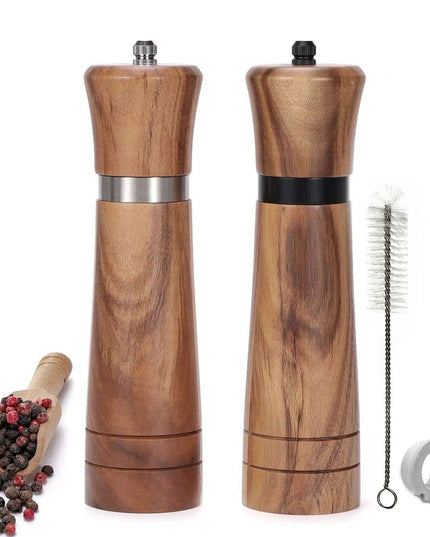Customizable Ceramic Grinder Acacia Wood Pepper Mill for Gourmet Chefs