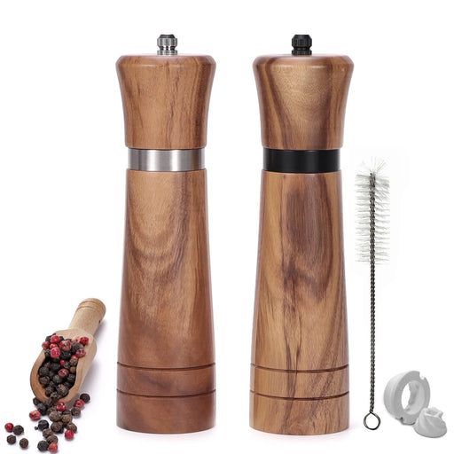 Acacia Wood Pepper Mill with Adjustable Ceramic Grinding Mechanism