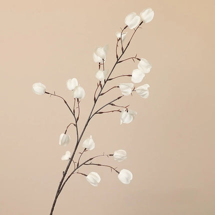 White Roses 3pcs 100cm Silk Fruit Branches - Autumn Restaurant Decor