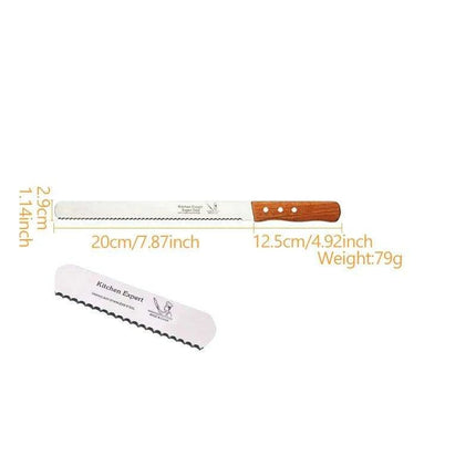 Ergonomic Wooden Handle Stainless Steel Slicing Knife Set - 4 Sizes for Ultimate Versatility