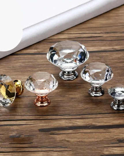Glamorous Rainbow Crystal Glass Cabinet Knobs for Elegant Home Styling