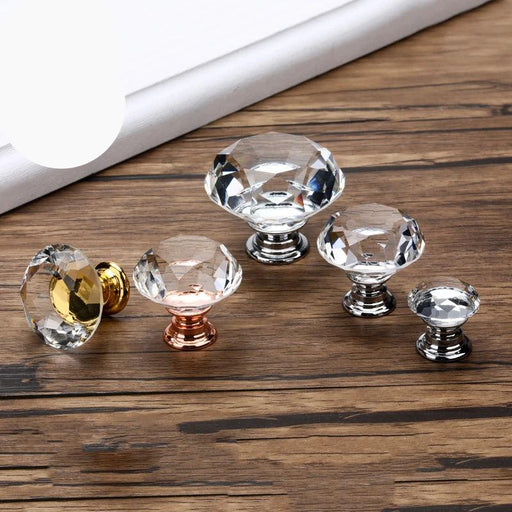 Glamorous Rainbow Crystal Glass Cabinet Knobs for Elegant Home Styling