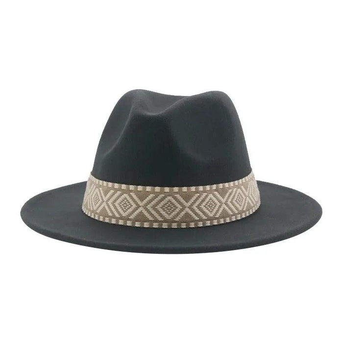 Versatile Unisex Panama Cowboy Hat - Wide Brim Fedora in Classic Camel, Black, and White Felt Options