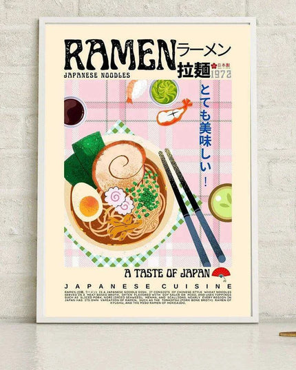 Asian Gourmet Canvas Art: Stunning Illustrations of Ramen, Sushi, and Dumplings for a Stylish Kitchen