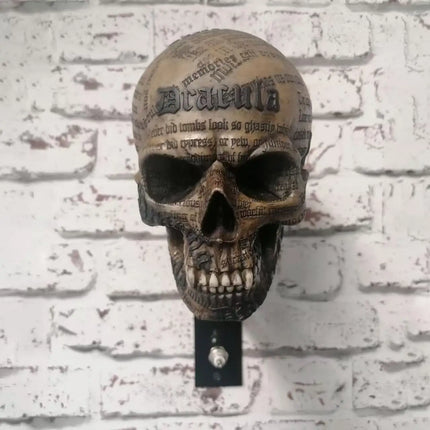 Skull Motorcycle Helmet Wall Mount – Retro Resin Display Bracket & Home Decor
