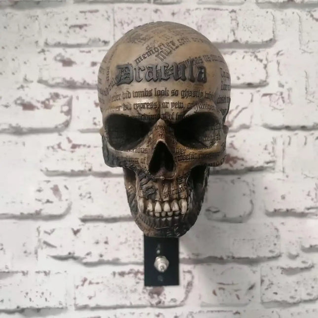 Skull Motorcycle Helmet Wall Mount – Retro Resin Display Bracket & Home Decor