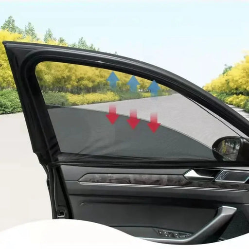 Universal Baby Car Window Shades with Mosquito Net - 4 Piece Set