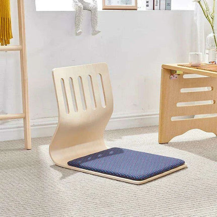Japanese Minimalist Legless Floor Chair with Elegant Wooden Design - Ideal for Cozy Spaces