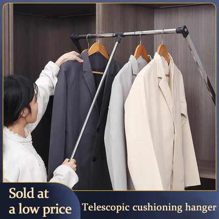 Retractable Pull-Down Clothes Rod with Soft-Close Damping — Aluminium Alloy, 30kg | Très Elite