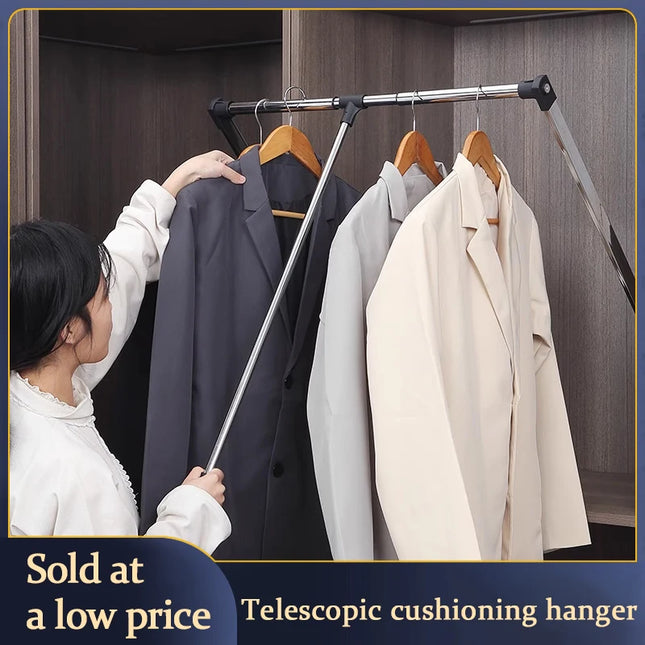 Retractable Pull-Down Clothes Rod with Soft-Close Damping — Aluminium Alloy, 30kg | Très Elite