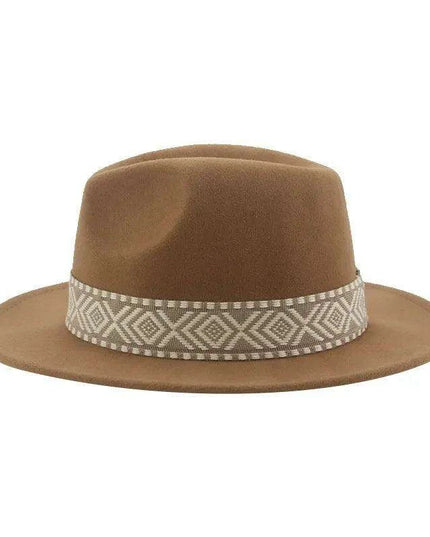 Versatile Unisex Panama Cowboy Hat - Wide Brim Fedora in Classic Camel, Black, and White Felt Options