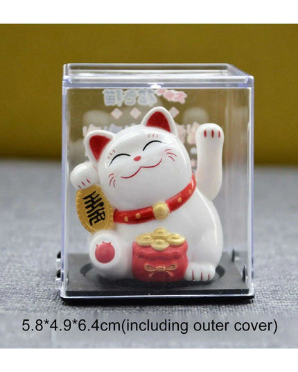Solar Waving Lucky Cat: Eco-Friendly Maneki Neko for Home and Office Good Fortune