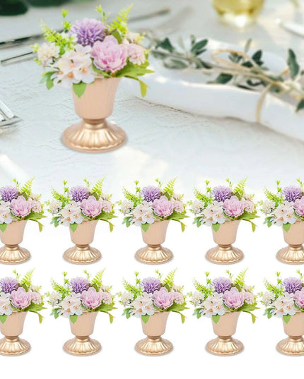 Elegant Golden Trumpet Vase Collection - Exquisite Floral Arrangement for Celebrations