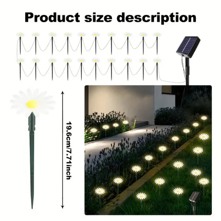 Solar LED Garden Path String Lights — Waterproof Outdoor Fairy Lights