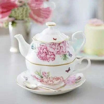 Elegant Vintage Floral Bone China Tea Set - English Rose Collection