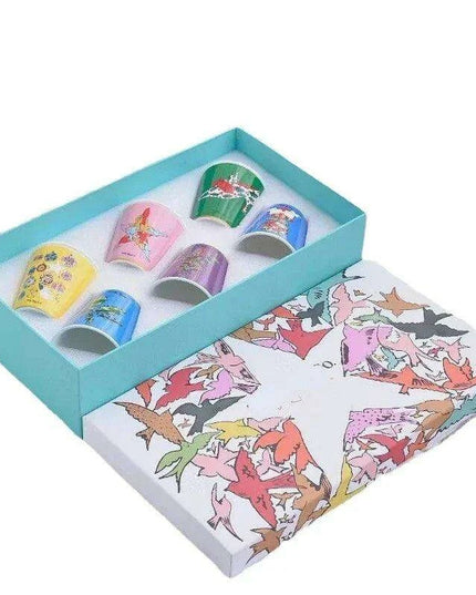 Elegant 6-Piece European Porcelain Coffee Mug Collection