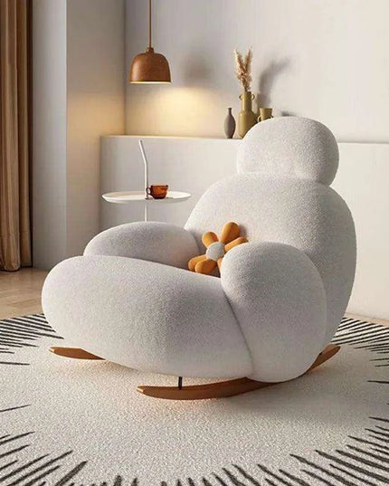 White Fluffy Lounge Chair - Modern Comfort for Stylish Home Interiors