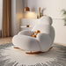 White Fluffy Lounge Chair - Contemporary Seating Solution for Elegant Home Interiors