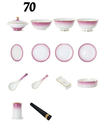 Exquisite Jingdezhen Bone Porcelain Dining Set: Sophisticated Tableware for Upscale Dining Events