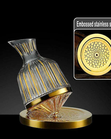 Elegant Rotating Crystal Wine Decanter Set for Optimal Aeration