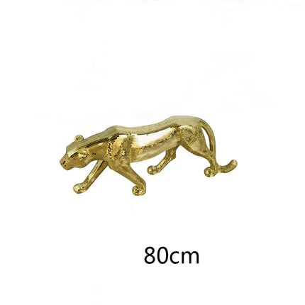 Metallic Leopard Sculpture Figurine — 82cm, 4 Finishes