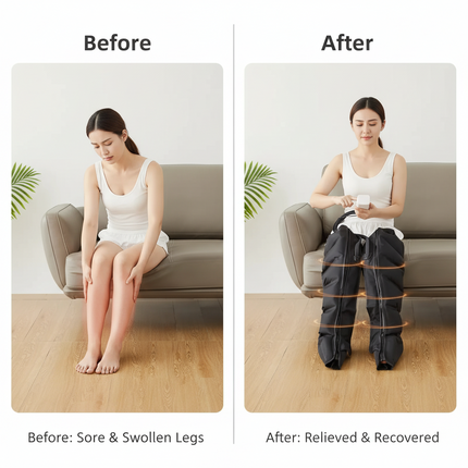 Electric Air Pressure Leg & Calf Massager — Remote Control, Deep Kneading