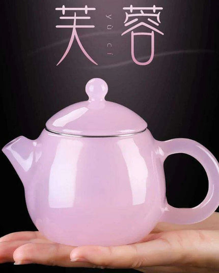 Dragon Egg Inspired Green Jade Glass Tea Infuser Pot - Elegant Petite Teapot for Brewing Green Tea